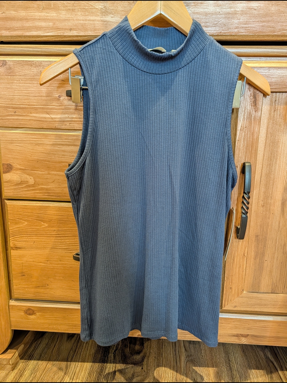 Cyrus Essentials Ribbed Tank Top in Blue